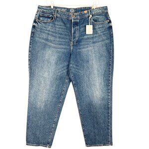 a.n.a. Womens Highest Rise Straight Stretch Blue Denim Dad Jeans Plus Sz 22W NWT
